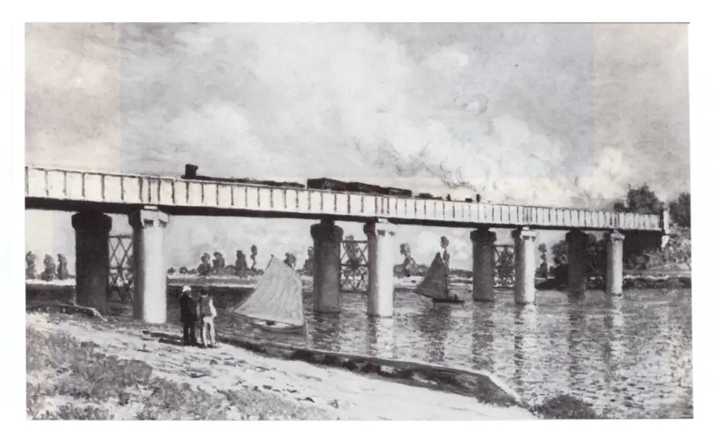 Anonimo , Monet, Claude - sec. XIX - Le pont du chemin de fer &agrave; Argentuil , fronte