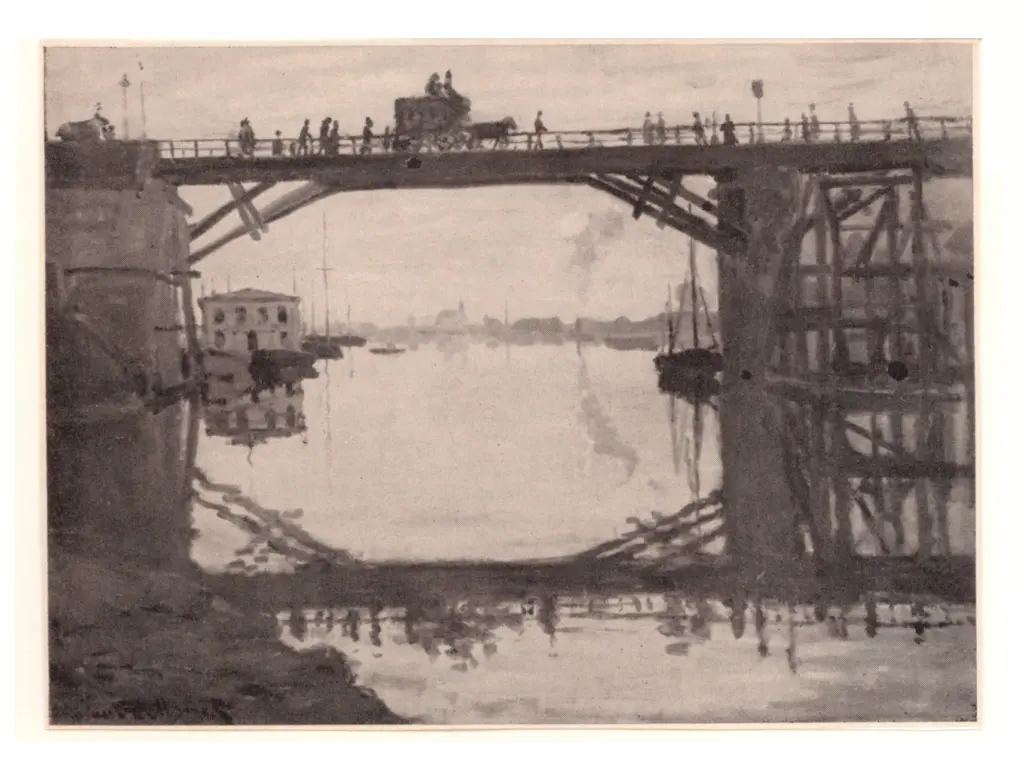 Anonimo , Monet, Claude - sec. XIX - Le pont de bois &agrave; Argentuil , fronte