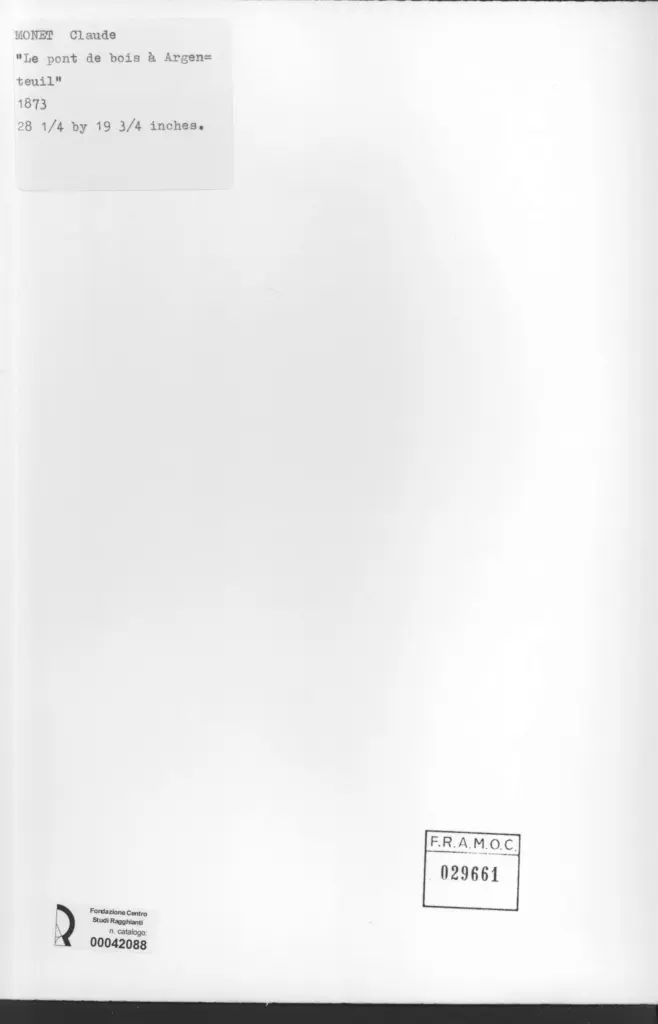Anonimo , Monet, Claude - sec. XIX - Le pont de bois &agrave; Argentuil , retro