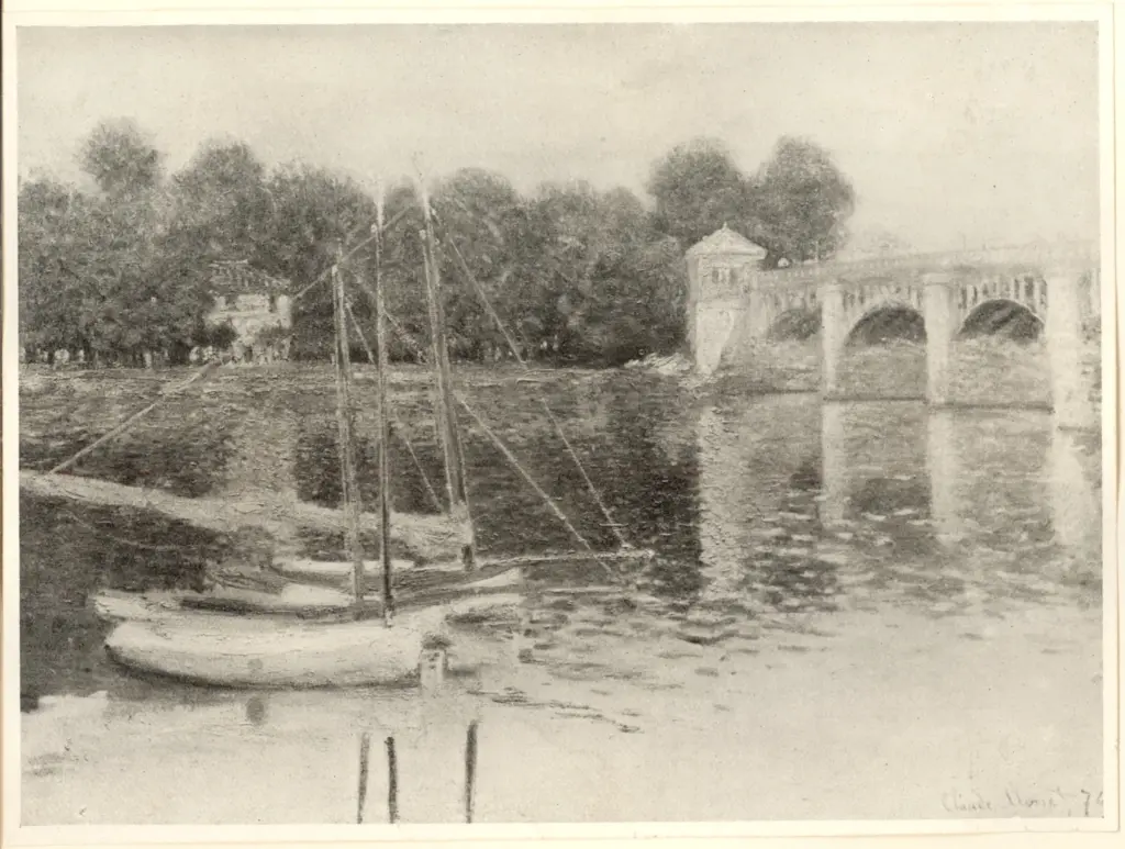 Anonimo , Monet, Claude - sec. XIX - Il ponte di Argentuil , fronte