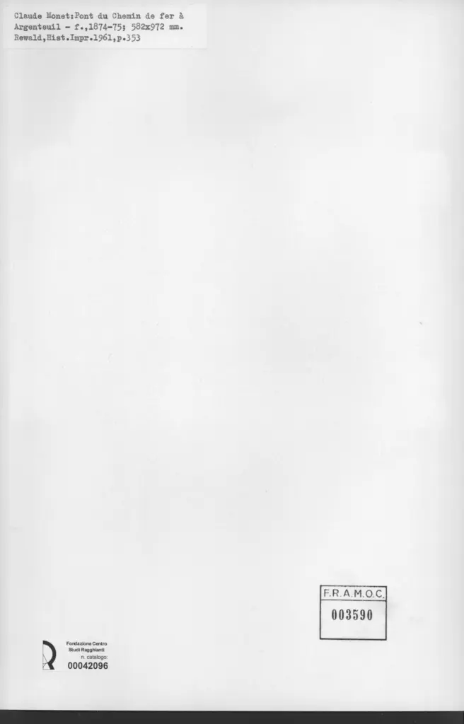 Anonimo , Monet, Claude - sec. XIX - Pont du chemin de fer à Argentuil , retro