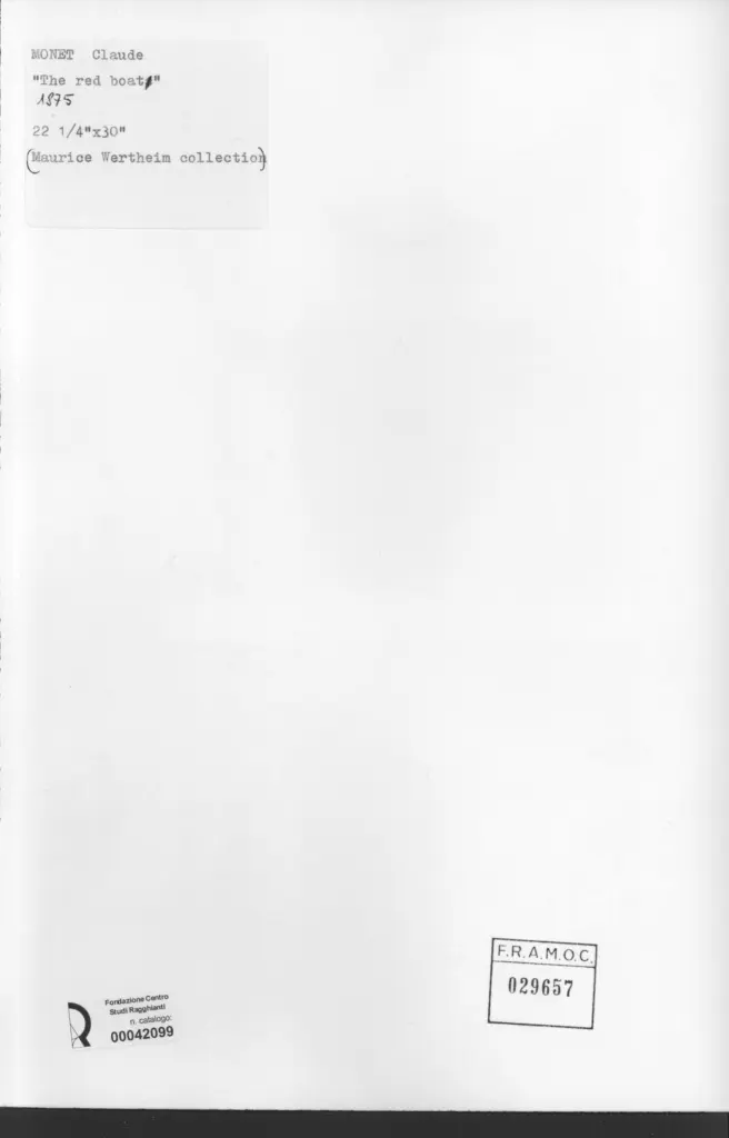Anonimo , Monet, Claude - sec. XIX - The red boat , retro