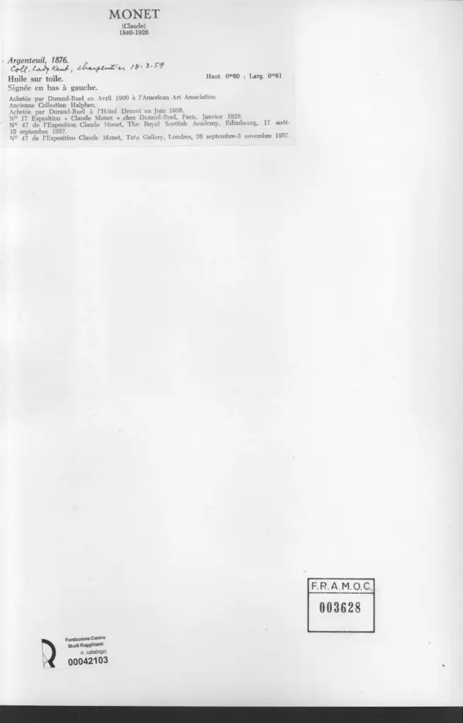 Anonimo , Monet, Claude - sec. XIX - Argentuil , retro
