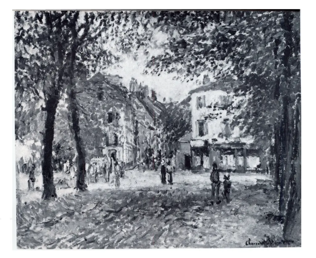 Anonimo , Monet, Claude - sec. XIX - La place du village &agrave; Argentuil , fronte