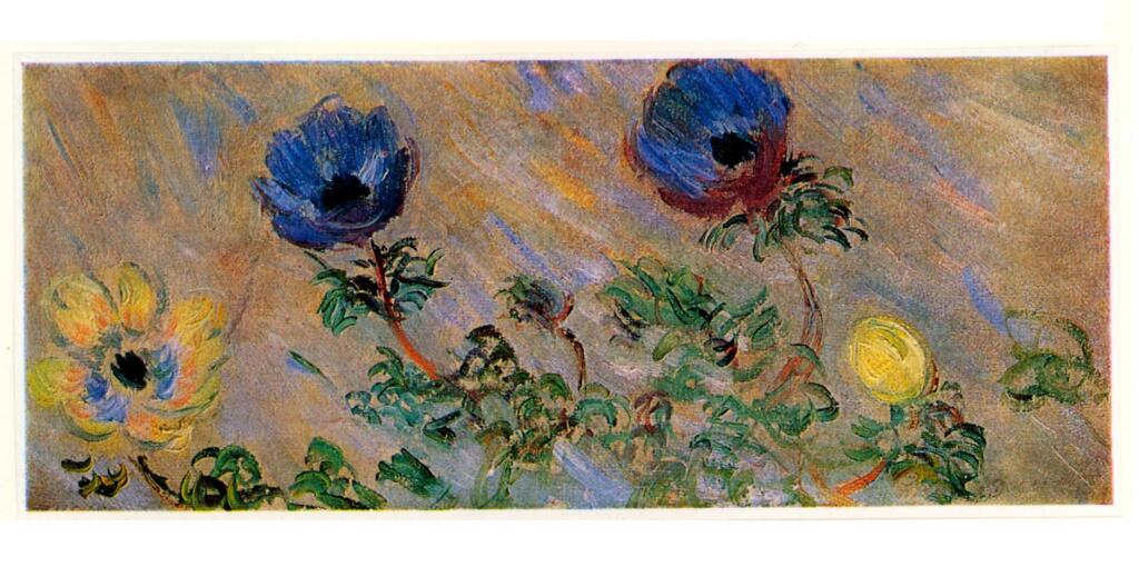 Anonimo , Monet, Claude - sec. XIX - Anemones blues et jaunes , fronte
