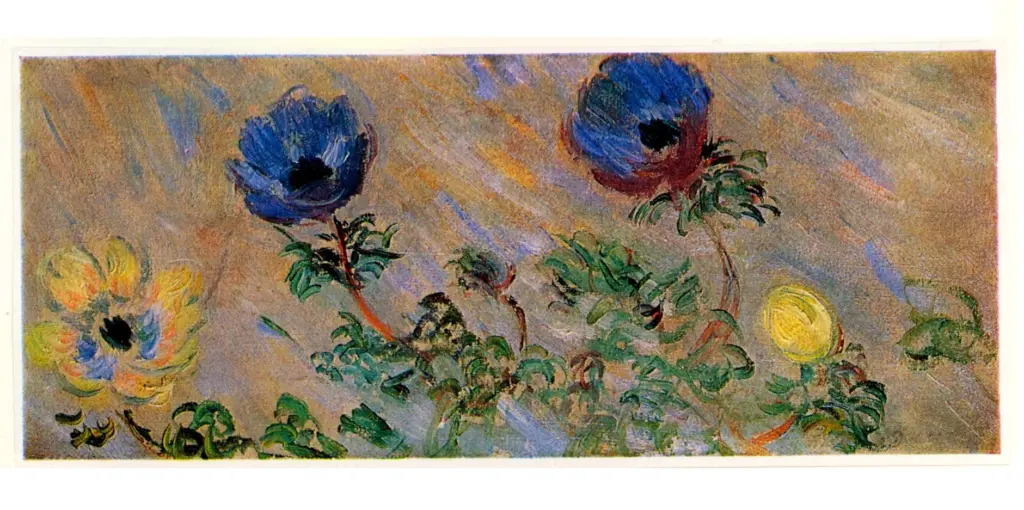 Anonimo , Monet, Claude - sec. XIX - Anemones blues et jaunes , fronte