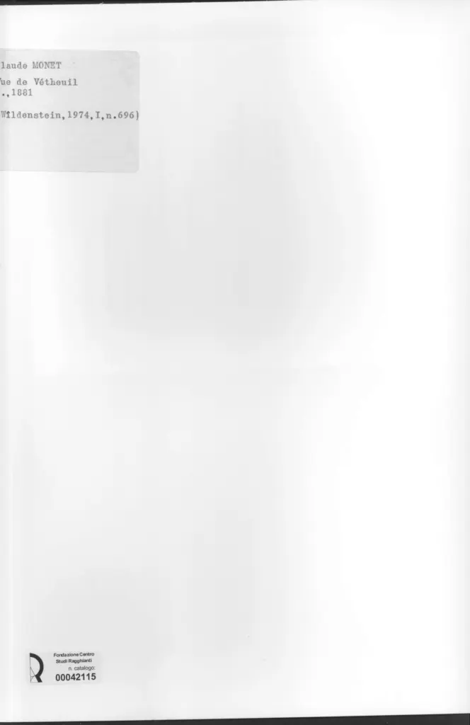 Anonimo , Monet, Claude - sec. XIX - Vue de Vethuil , retro