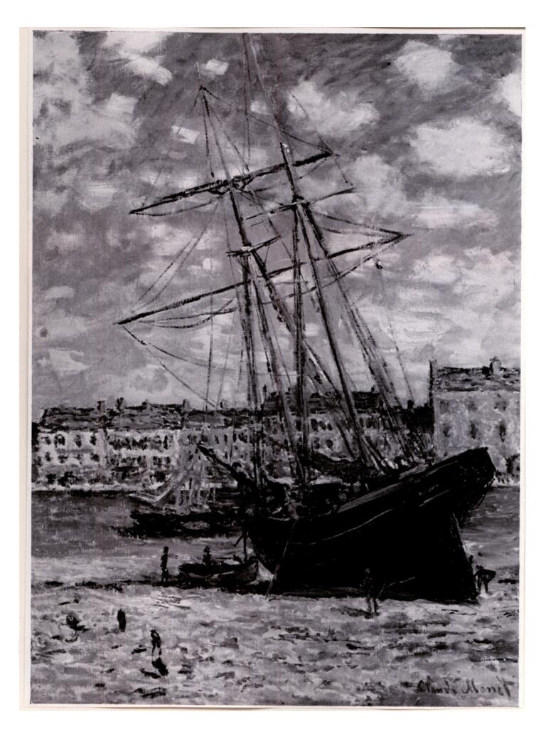 Anonimo , Monet, Claude - sec. XIX - Le bateaux échouès , fronte