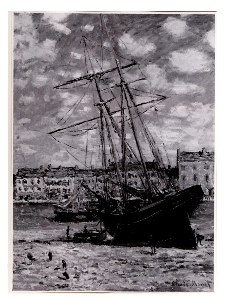 Anonimo , Monet, Claude - sec. XIX - Le bateaux &eacute;chou&egrave;s , fronte