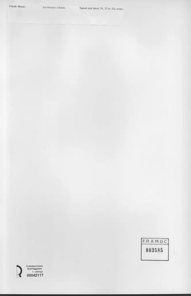 Anonimo , Monet, Claude - sec. XIX - Le bateaux &eacute;chou&egrave;s , retro