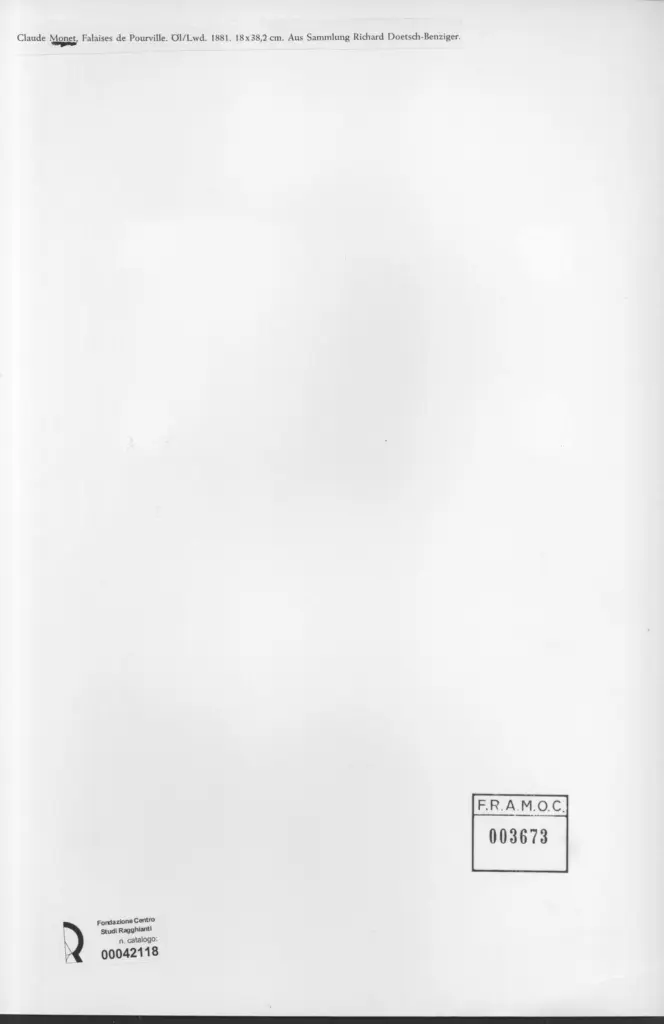 Anonimo , Monet, Claude - sec. XIX - Falaises de Pourville , retro
