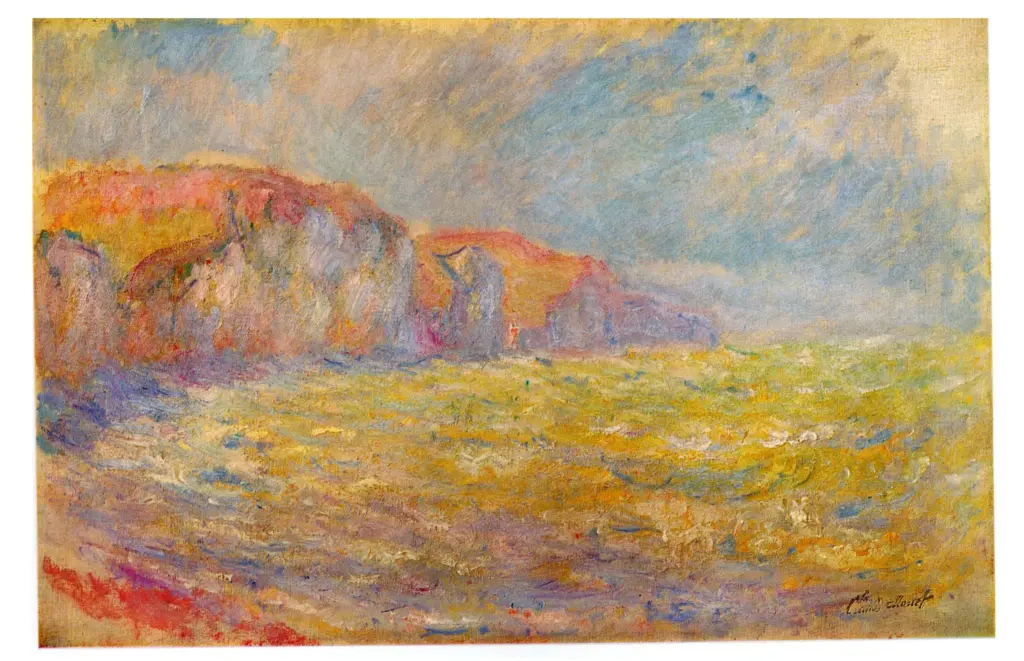 Anonimo , Monet, Claude - sec. XIX - Le falaises de Pourville, mer agit&eacute;e , fronte
