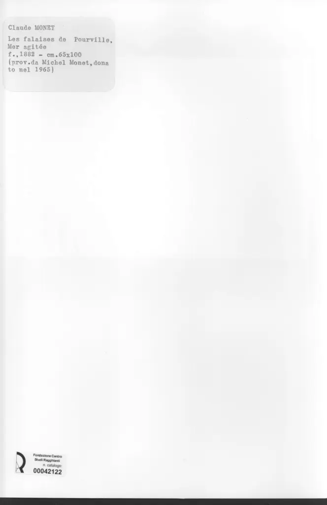 Anonimo , Monet, Claude - sec. XIX - Le falaises de Pourville, mer agit&eacute;e , retro