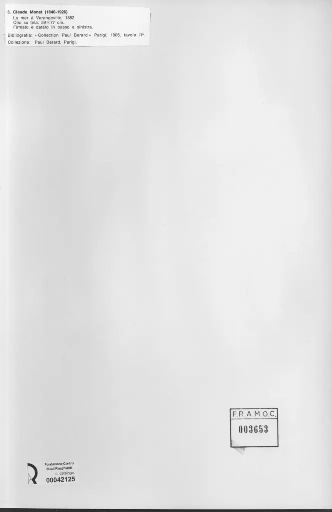 Anonimo , Monet, Claude - sec. XIX - La mer &agrave; Varangeville , retro