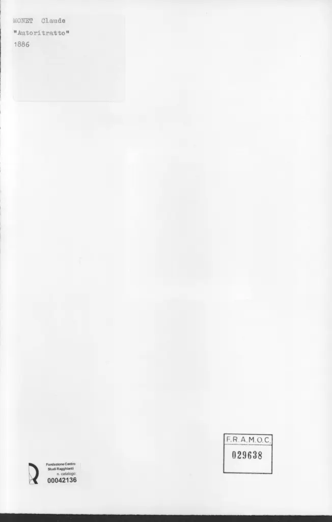 Anonimo , Monet, Claude - sec. XIX - Autoritratto , retro
