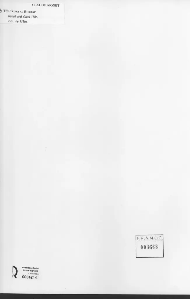 Anonimo , Monet, Claude - sec. XIX - The cliffs at etretat , retro