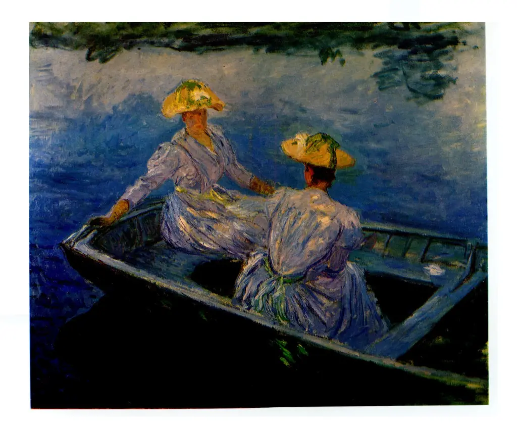 Anonimo , Monet, Claude - sec. XIX - La barque bleu (le soeurs Hoschedé) , fronte