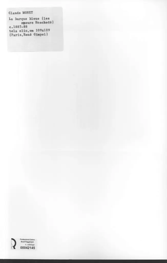 Anonimo , Monet, Claude - sec. XIX - La barque bleu (le soeurs Hoschedé) , retro