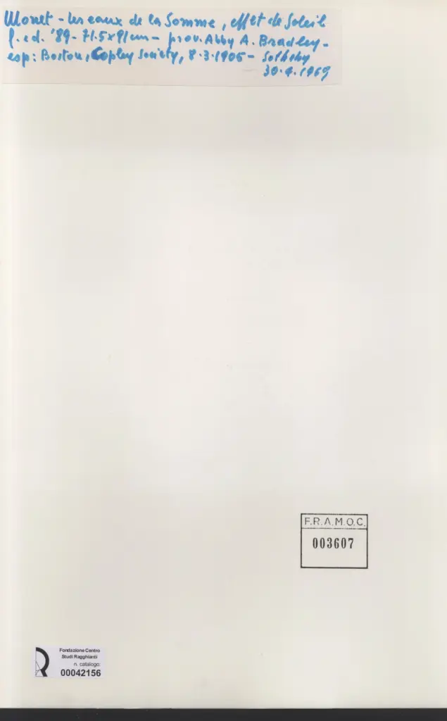 Anonimo , Monet, Claude - sec. XIX - Les eaux de la Somme, effet de soleil , retro