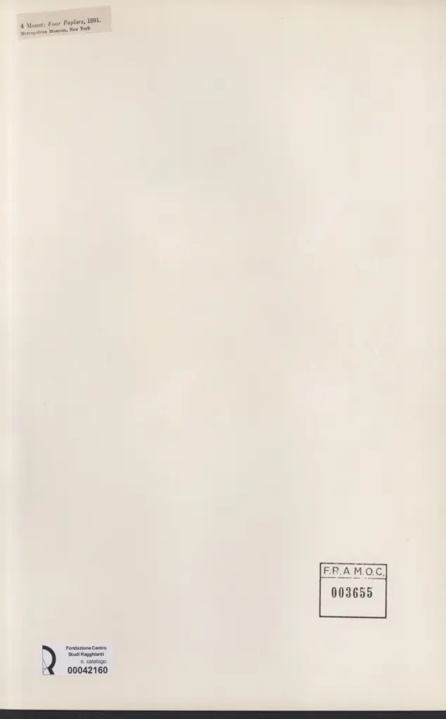 Anonimo , Monet, Claude - sec. XIX - Four Poplars , retro
