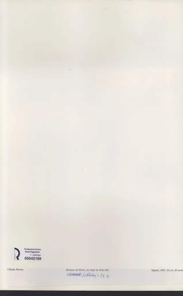 Anonimo , Monet, Claude - sec. XIX - Bateaux de peches, au large de Pourville , retro