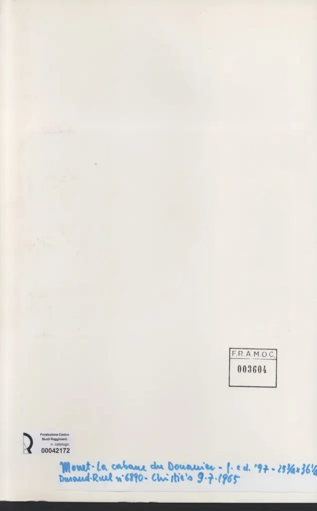 Anonimo , Monet, Claude - sec. XIX - La capanna , retro