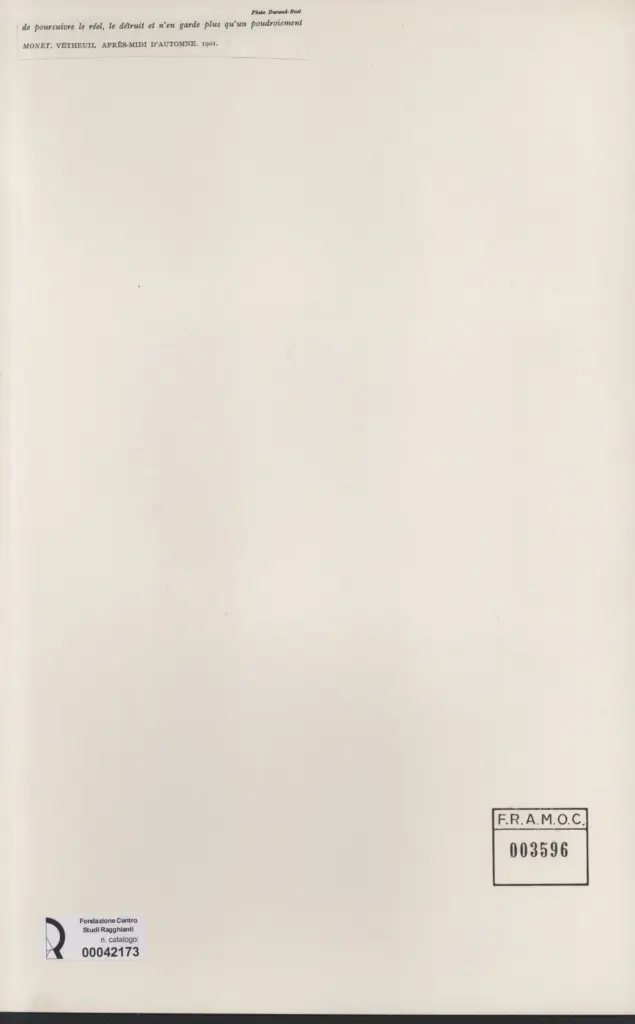 Anonimo , Monet, Claude - sec. XX - Vethuil, apres-midi d'automne , retro