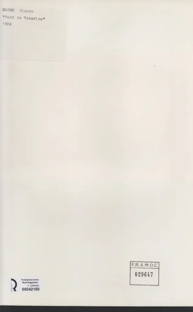 Anonimo , Monet, Claude - sec. XX - Pont de Waterloo , retro