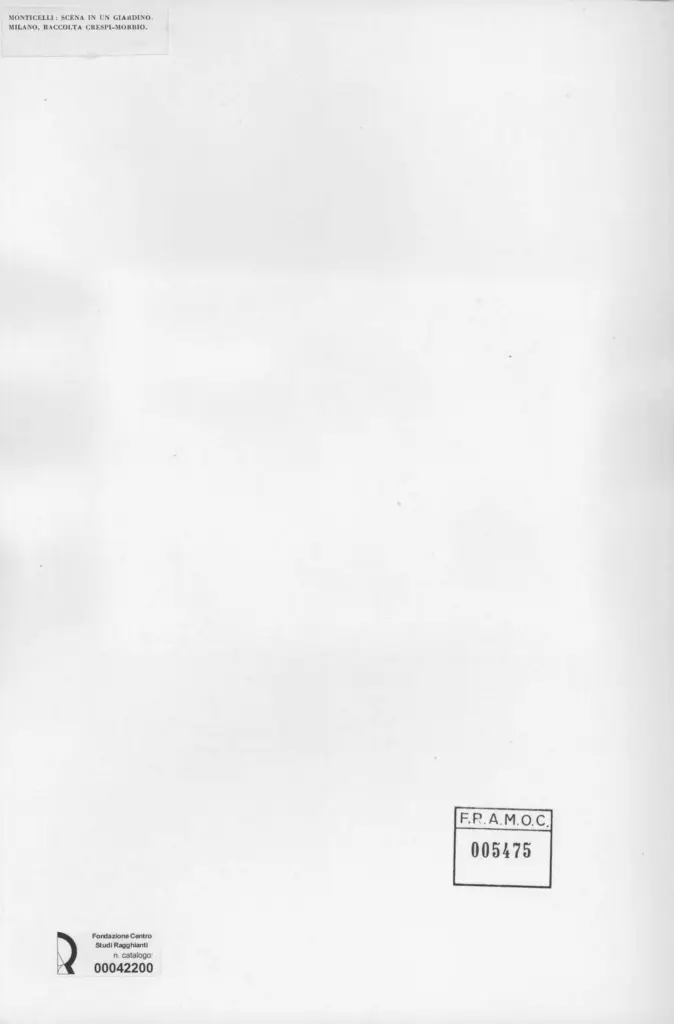 Anonimo , Monticelli, Adolphe - sec. XIX - Scena in un giardino , retro