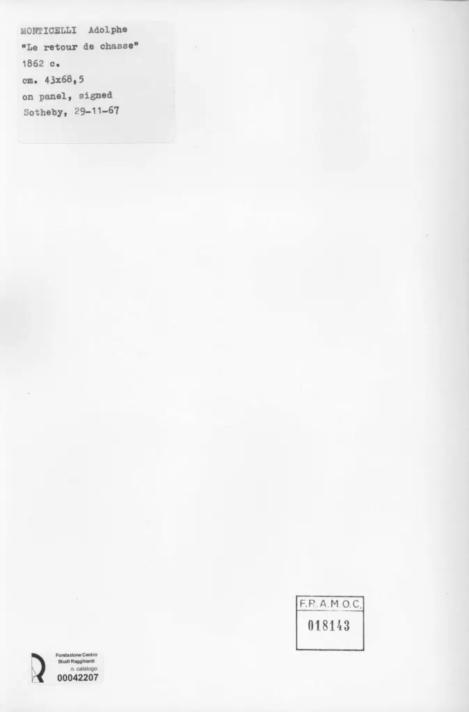 Anonimo , Monticelli, Adolphe - sec. XIX , retro