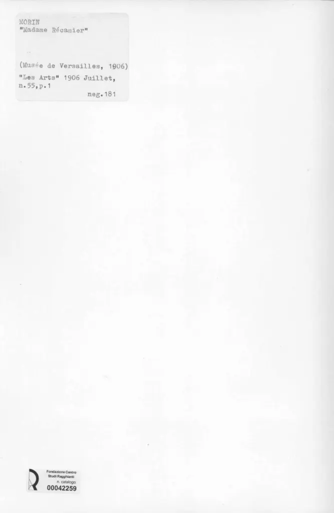 Anonimo , Morin, Eulalie - sec. XIX - Madame R&eacute;camier , retro