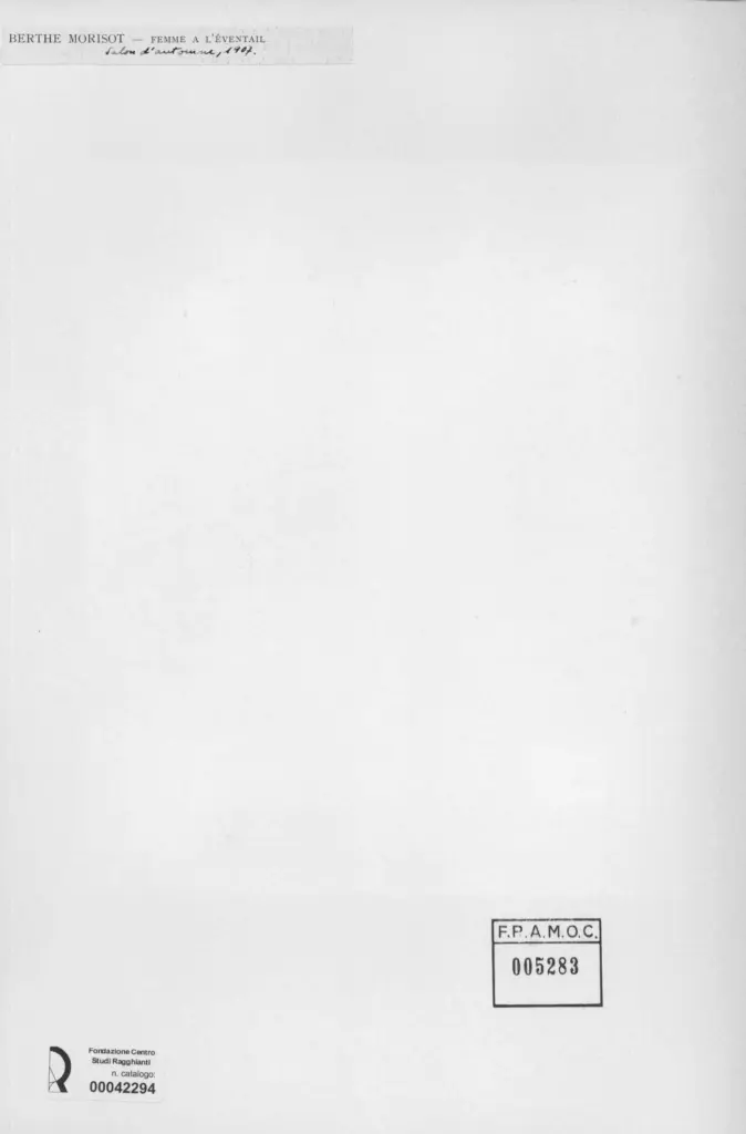 Anonimo , Morisot, Berthe - sec. XIX - Femme a l'&eacute;ventail , retro