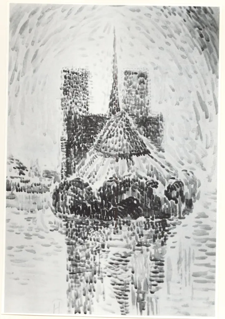 Anonimo , Petitjean, Hippolyte - sec. XIX - Vue de N&ocirc;tre-Dame , fronte