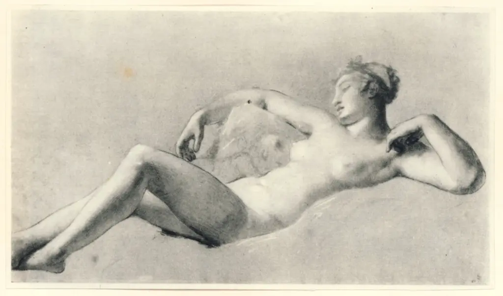 Anonimo , Prud'hon, Pierre-Paul - sec. XIX - Studie van een liggende naakte vrouw , fronte