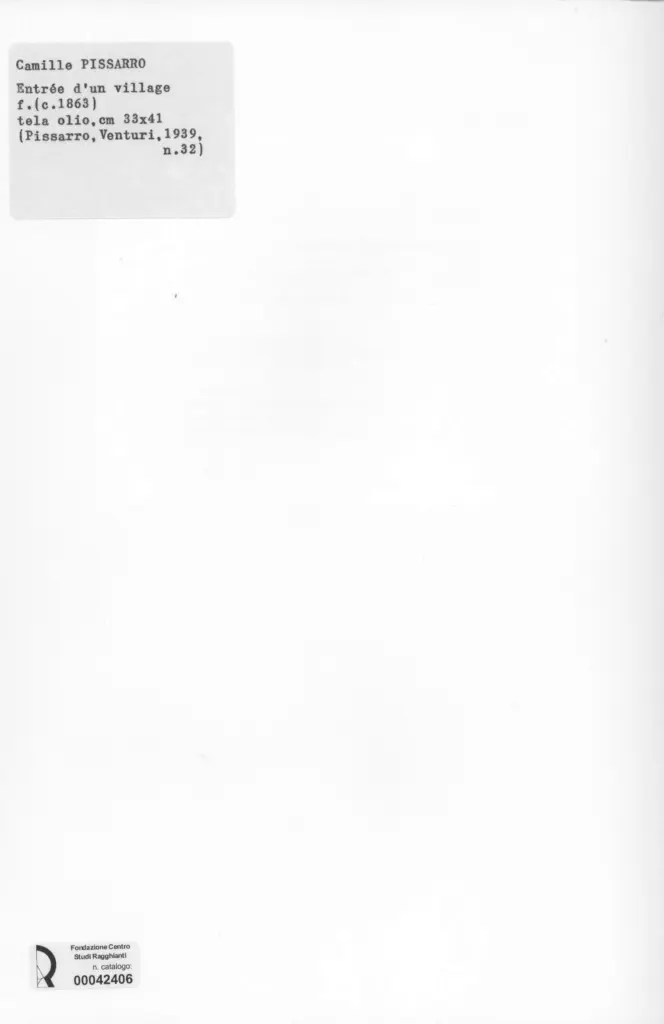 Anonimo , Pissarro, Camille - sec. XIX - Entr&eacute;e d'un Village , retro