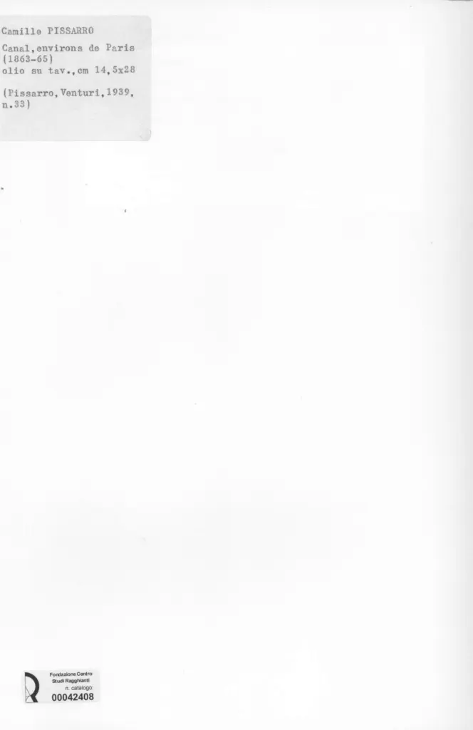 Anonimo , Pissarro, Camille - sec. XIX - Canal, environs de Paris , retro