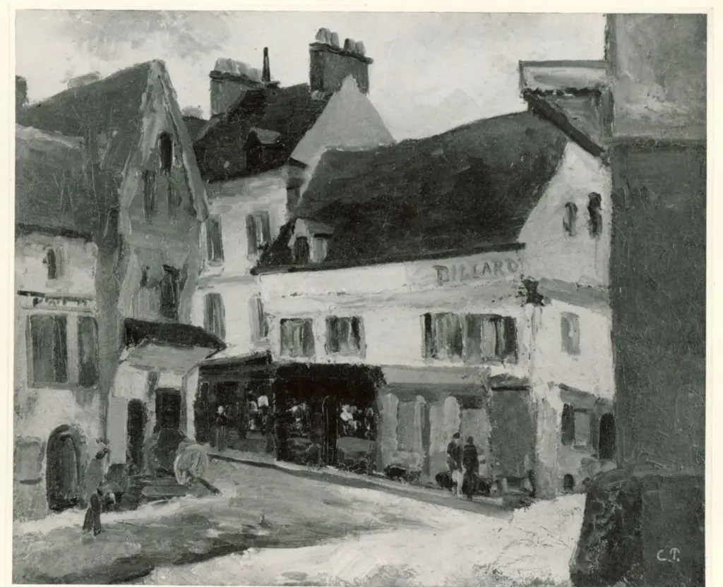 Anonimo , Pissarro, Camille - sec. XIX - Une Place &agrave; la Roche - Guyon , fronte