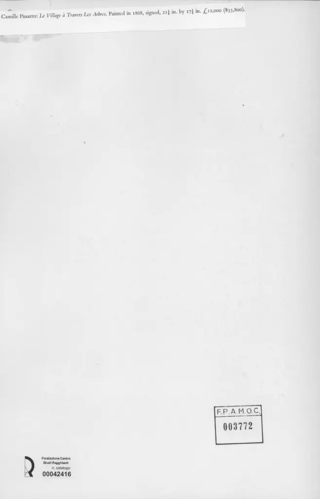 Anonimo , Pissarro, Camille - sec. XIX - Le Village &agrave; Travers Les Arbres , retro