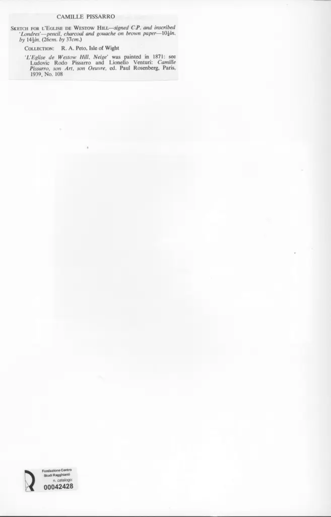 Anonimo , Pissarro, Camille - sec. XIX , retro