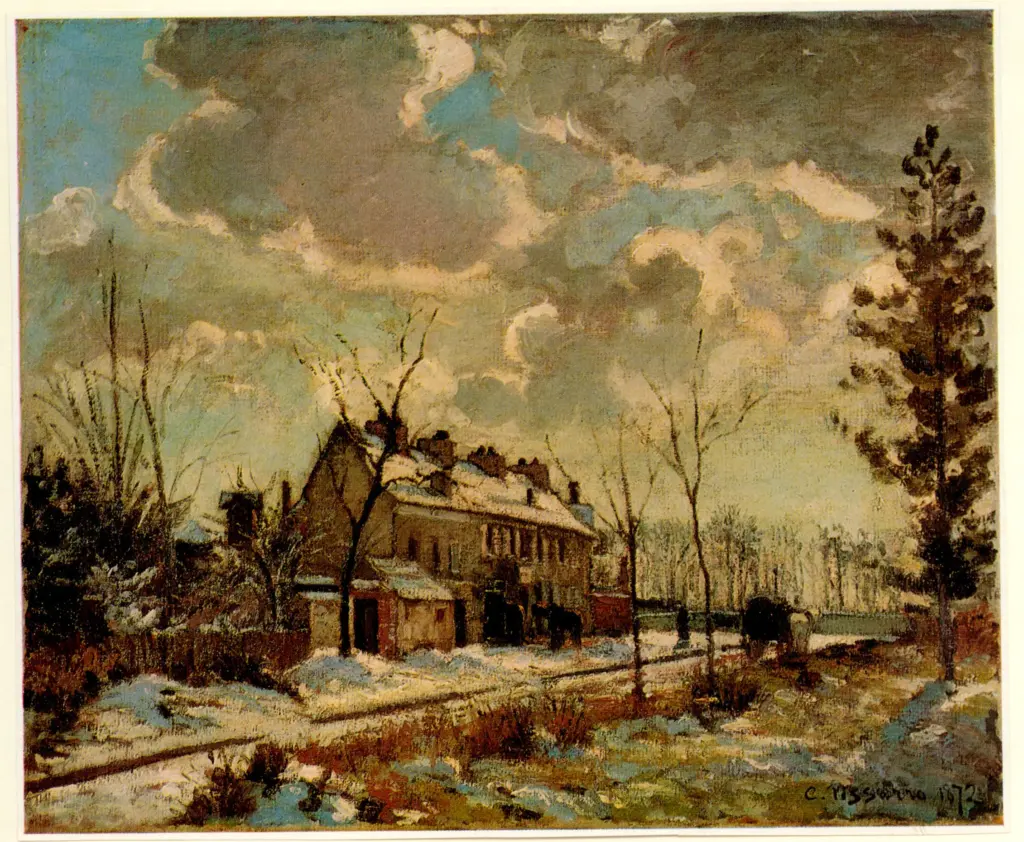 Anonimo , Pissarro, Camille - sec. XIX - Route de Louveciennes, effet de Neige , fronte