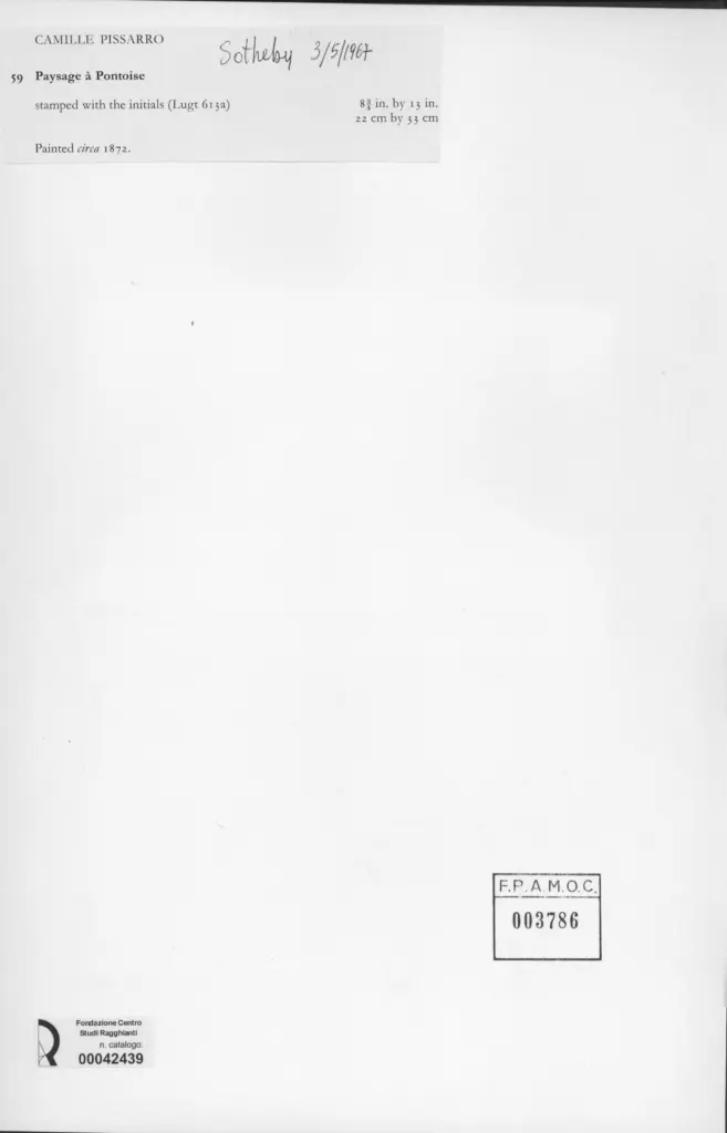 Anonimo , Pissarro, Camille - sec. XIX - Paysage a Pontoise , retro