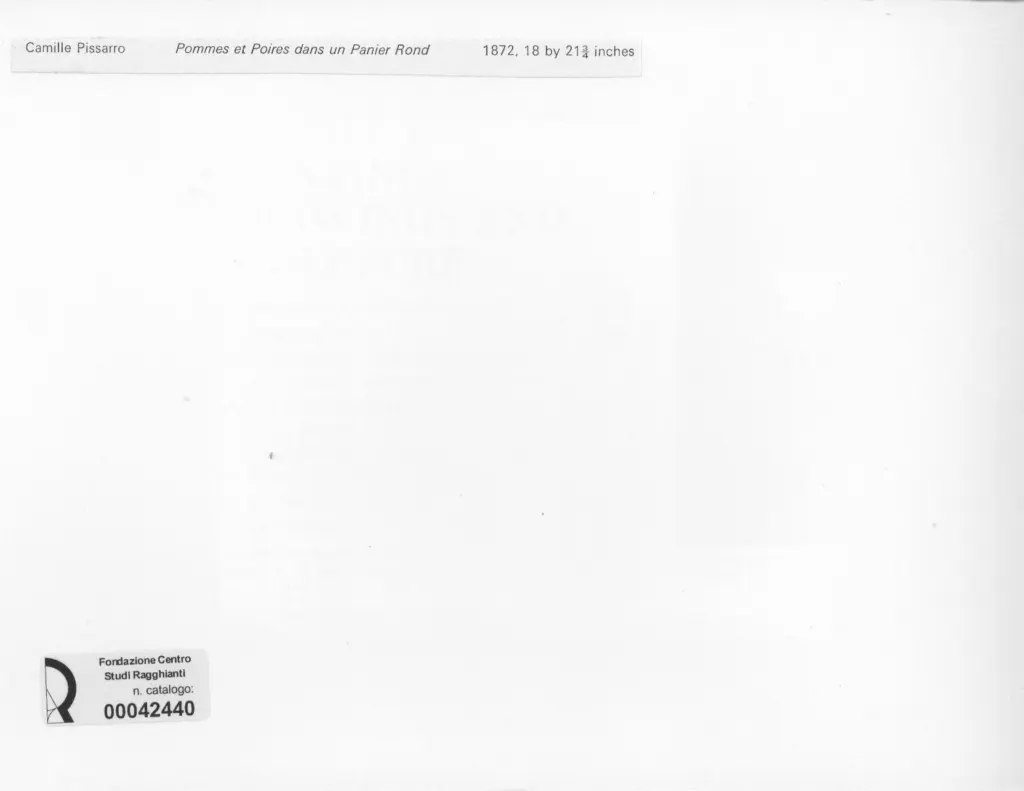Anonimo , Pissarro, Camille - sec. XIX - Pommes Poires dans un Panier Rond , retro