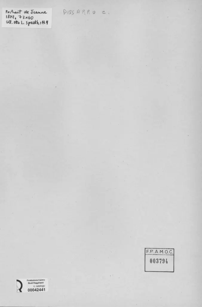 Anonimo , Pissarro, Camille - sec. XIX - Portrait de Jeanne , retro