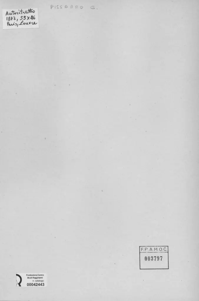Anonimo , Pissarro, Camille - sec. XIX - Autoritratto , retro