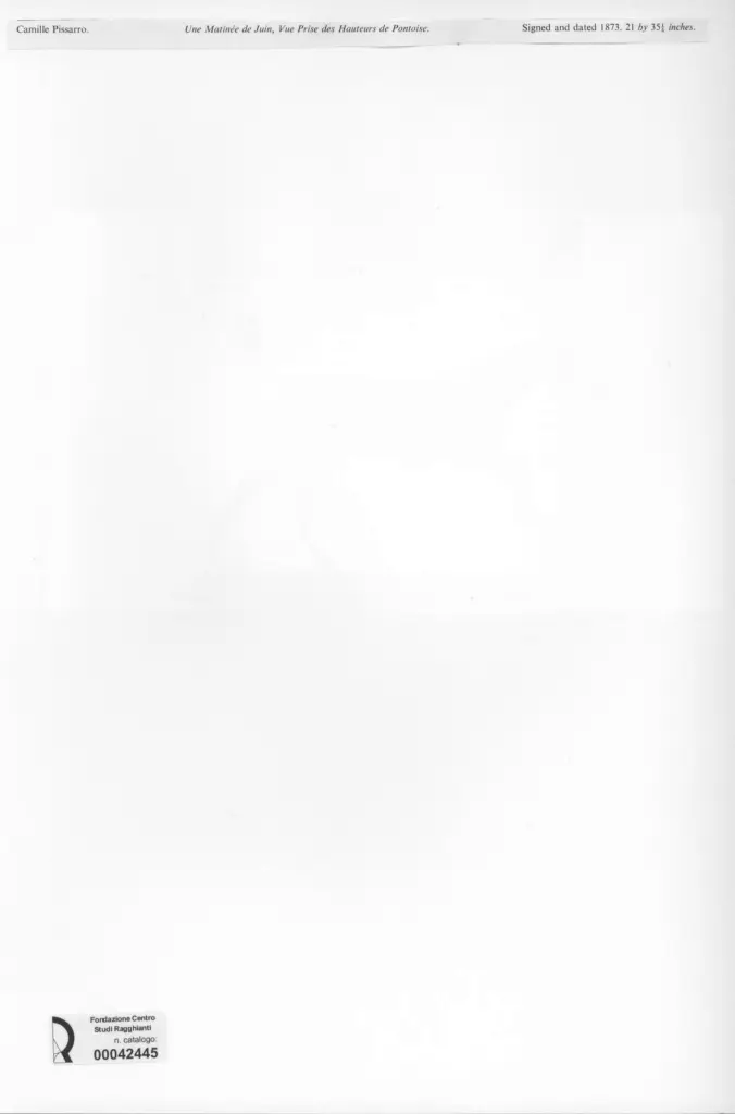 Anonimo , Pissarro, Camille - sec. XIX - Une Matin&eacute;e de Juin, Vue Prise des Hauteurs de Pontoise , retro