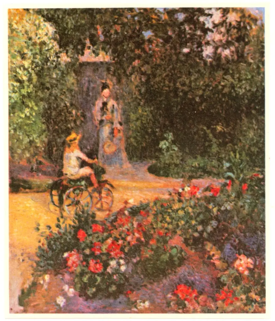 Anonimo , Pissarro, Camille - sec. XIX - Donna e bambino all'aperto , fronte