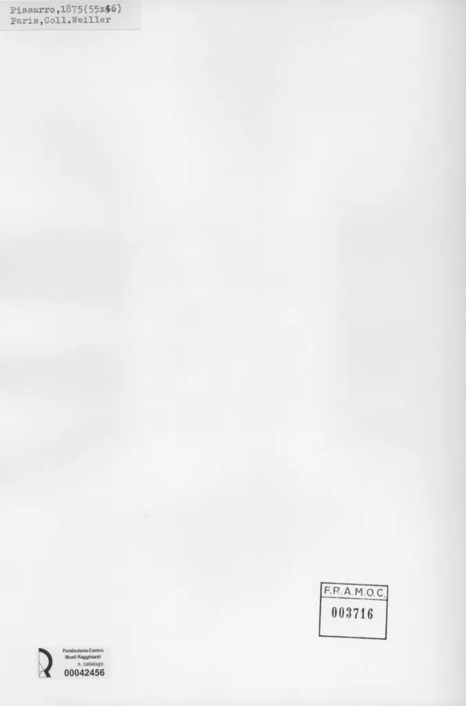 Anonimo , Pissarro, Camille - sec. XIX - Donna e bambino all'aperto , retro