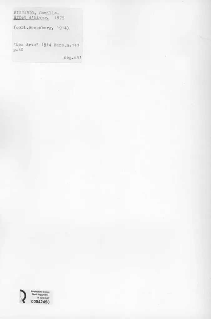 Anonimo , Pissarro, Camille - sec. XIX - Effet d'Hiver , retro