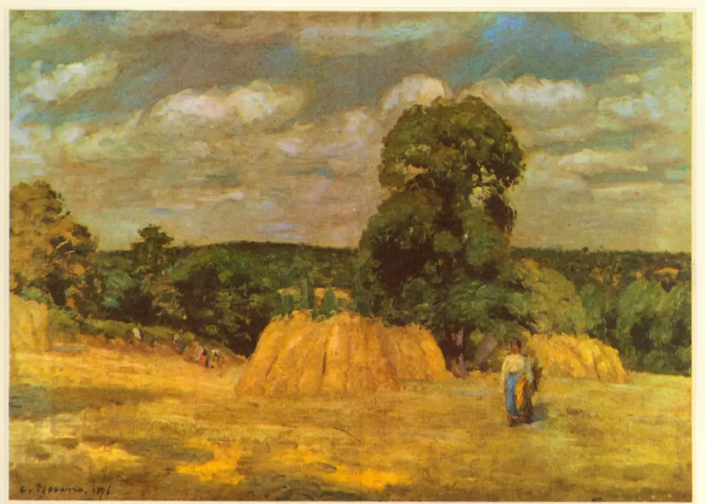 Anonimo , Pissarro, Camille - sec. XIX - Mietitura a Montfoucault , fronte