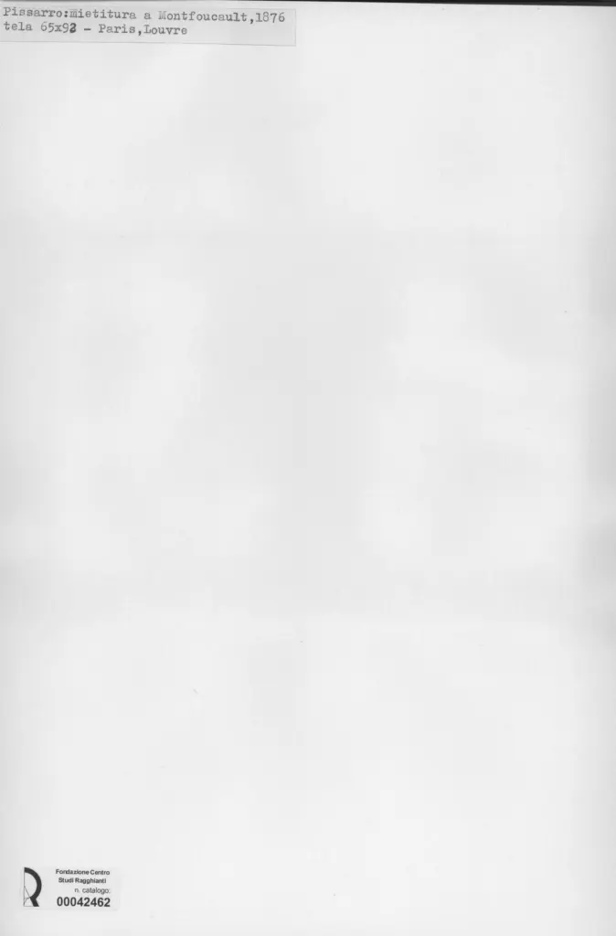 Anonimo , Pissarro, Camille - sec. XIX - Mietitura a Montfoucault , retro